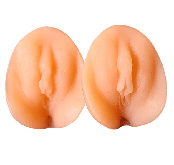 Photo vulve avant et après la prise de testostérone - Modèle 1, silicone /Photo vulva, before and after testosterone, Model 1, silicone